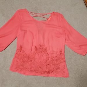 Coral pink blouse